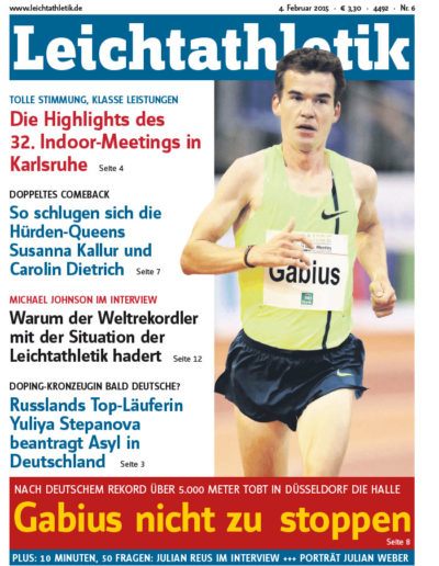 Bild Zeitschrift Leichtathletik Artikel vom 04. Februar 2015, Ausgabe Nr. 6 - Titelbild